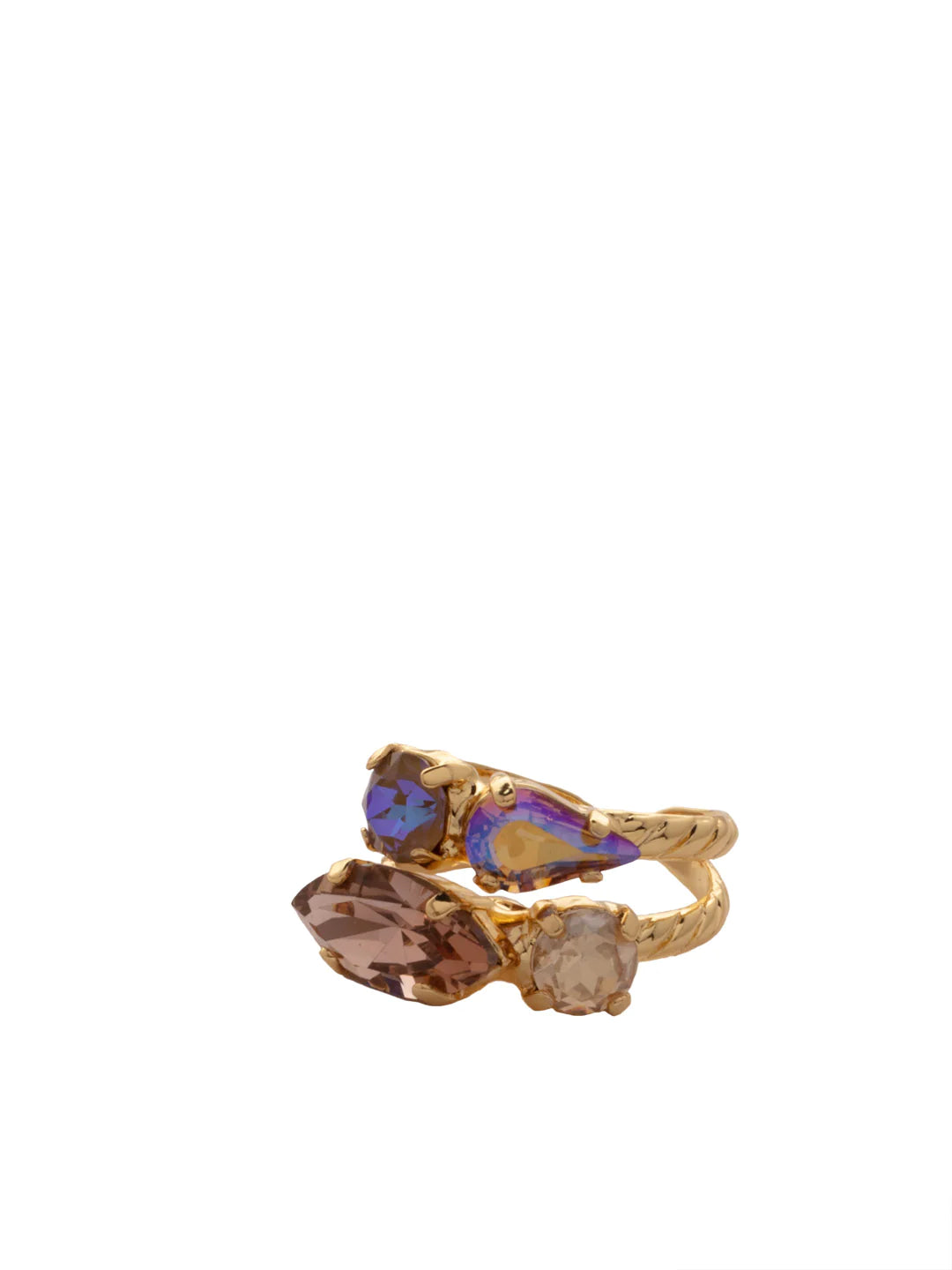 Stacked Crystal Gold Rings